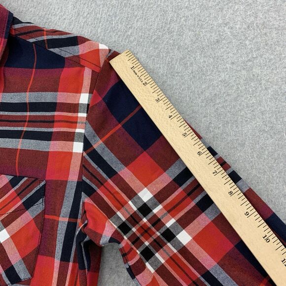 Trina Turk Button Shirt Top Womens Small Flannel Plaid Long Sleeve - Picture 5 of 14